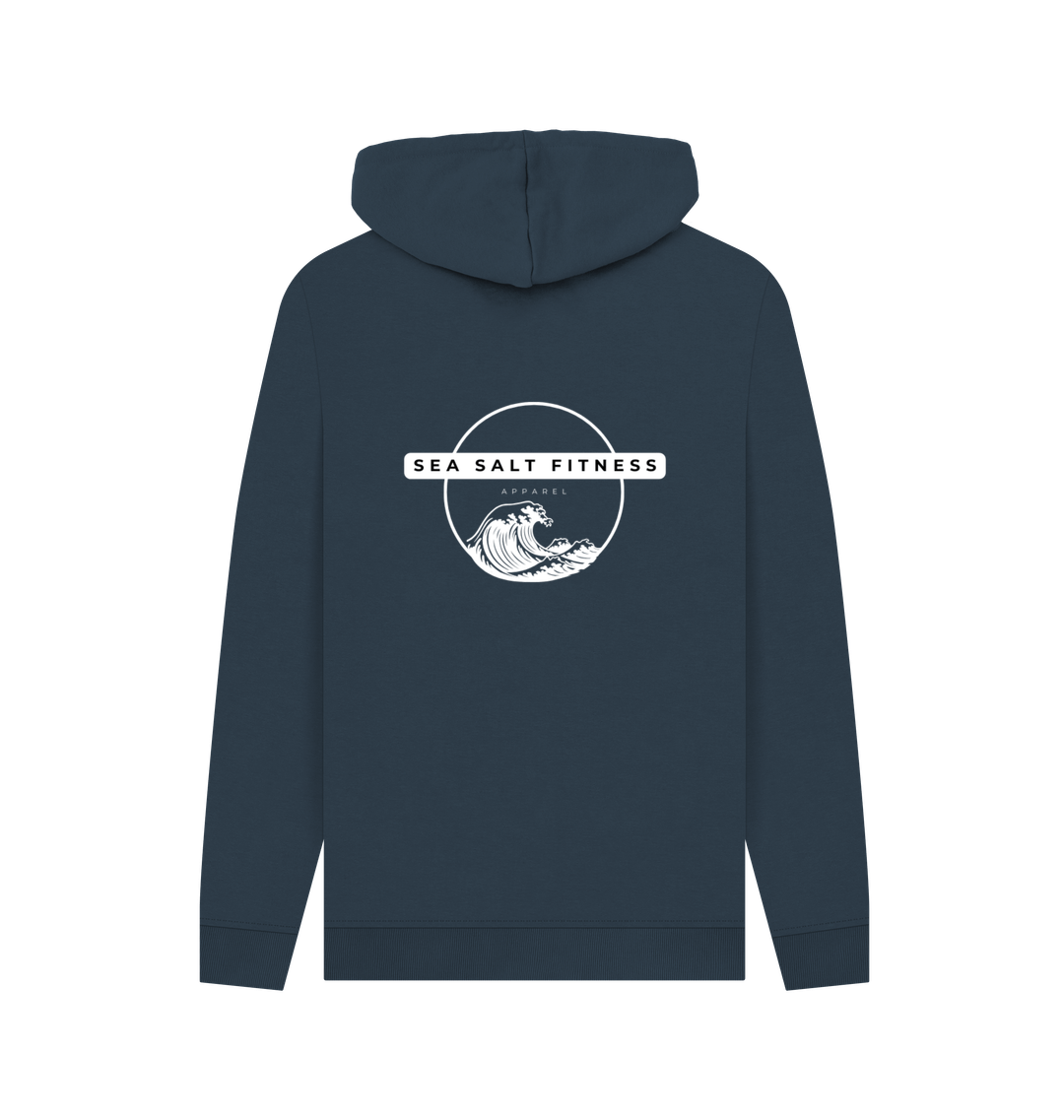 Navy Printed Hoody Back