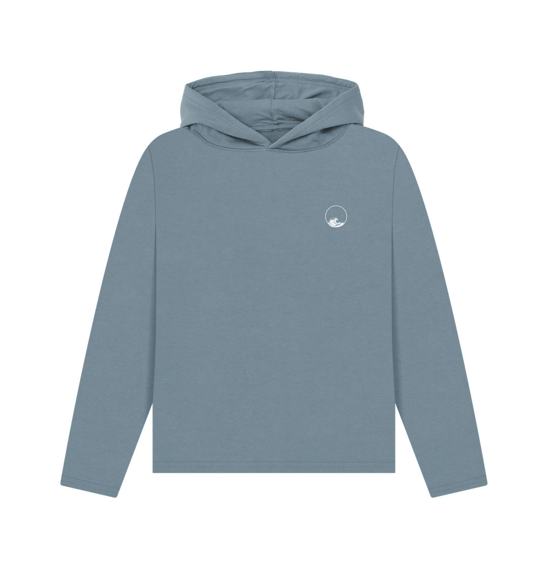 Stone Blue Printed Hoody Front