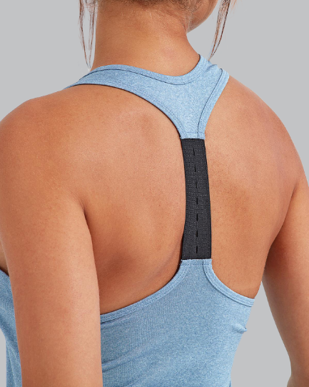 TR027 Women's TriDri® Performance Strap Back Vest Black White Minimalist Logo