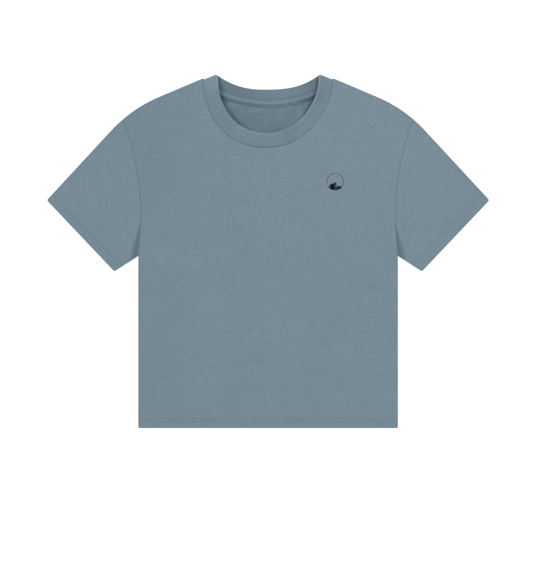 Stone Blue Printed T-shirt Front