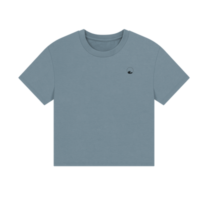 Stone Blue Printed T-shirt Front
