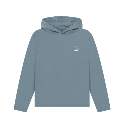 Stone Blue Printed Hoody Front
