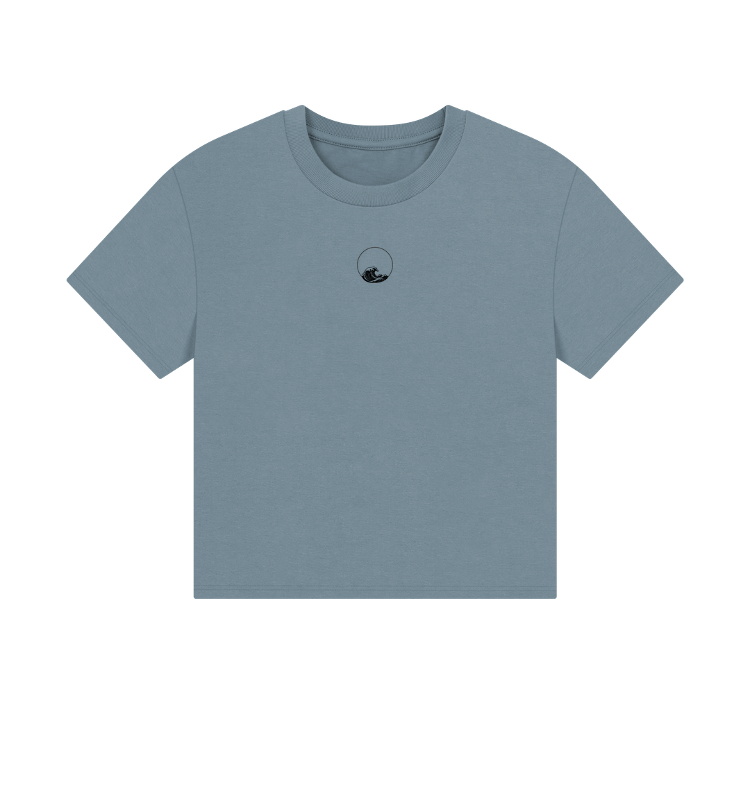 Stone Blue Printed T-shirt Front