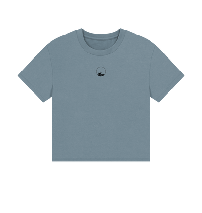 Stone Blue Printed T-shirt Front