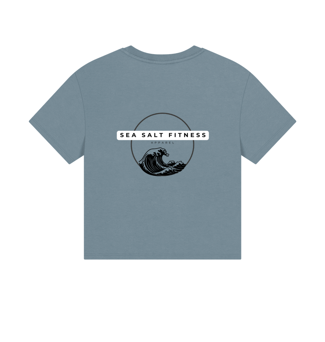 Stone Blue Printed T-shirt Back