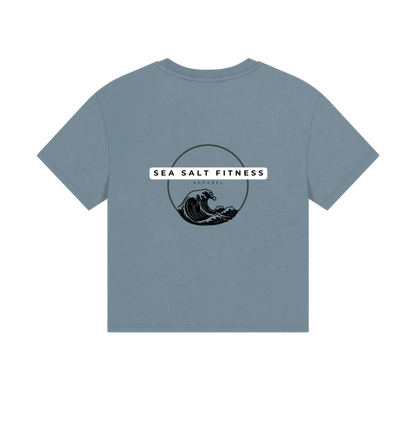 Stone Blue Printed T-shirt Back