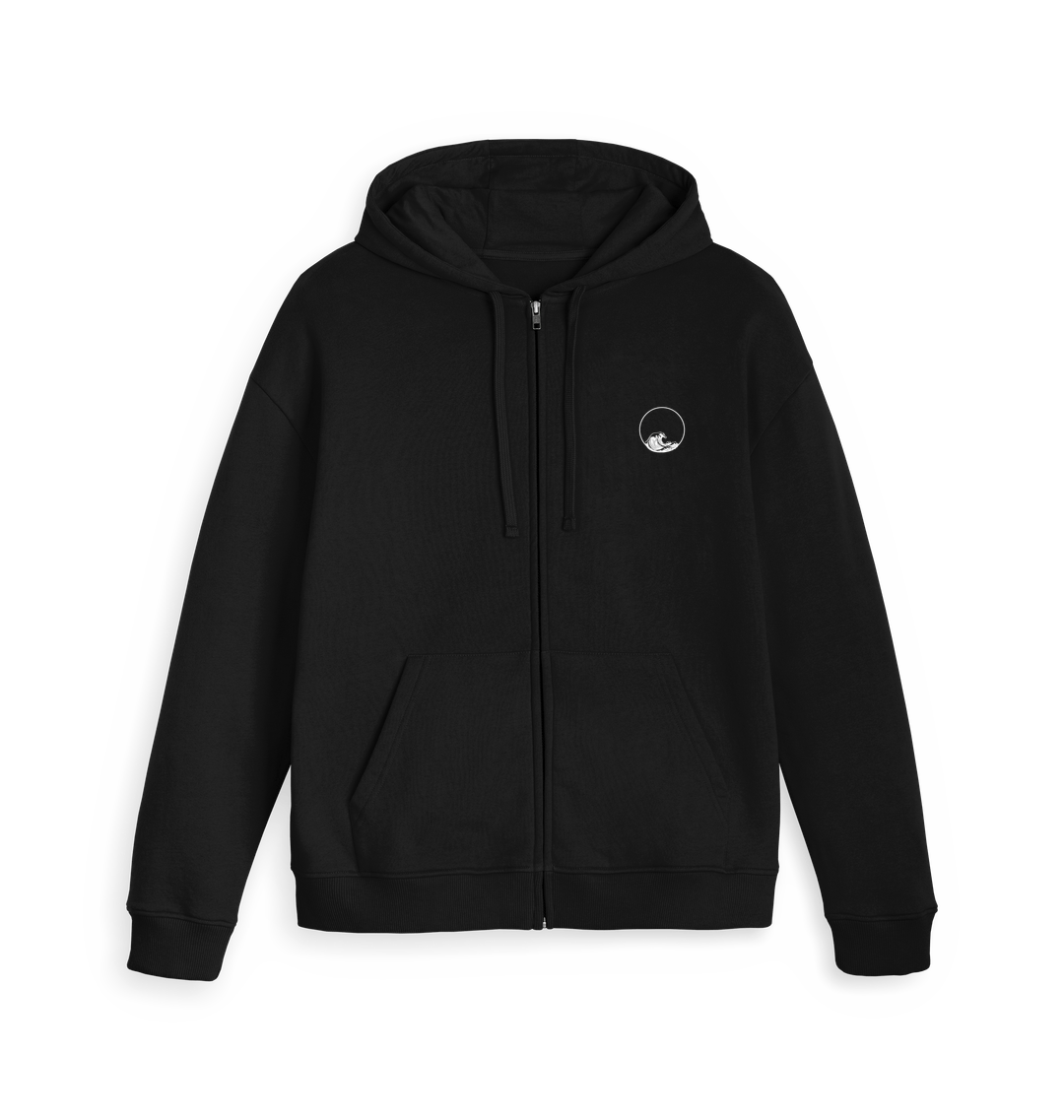 Black Zip hoody Front